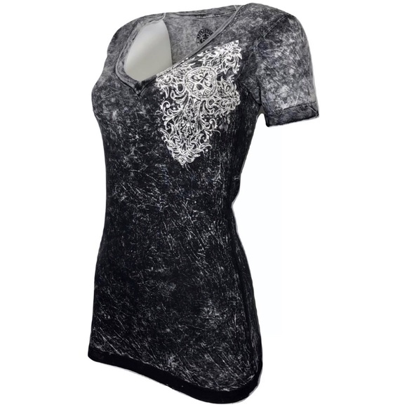 AFFLICTION Womens T-Shirt AMARILLO BEND Athletic B - Picture 5 of 8